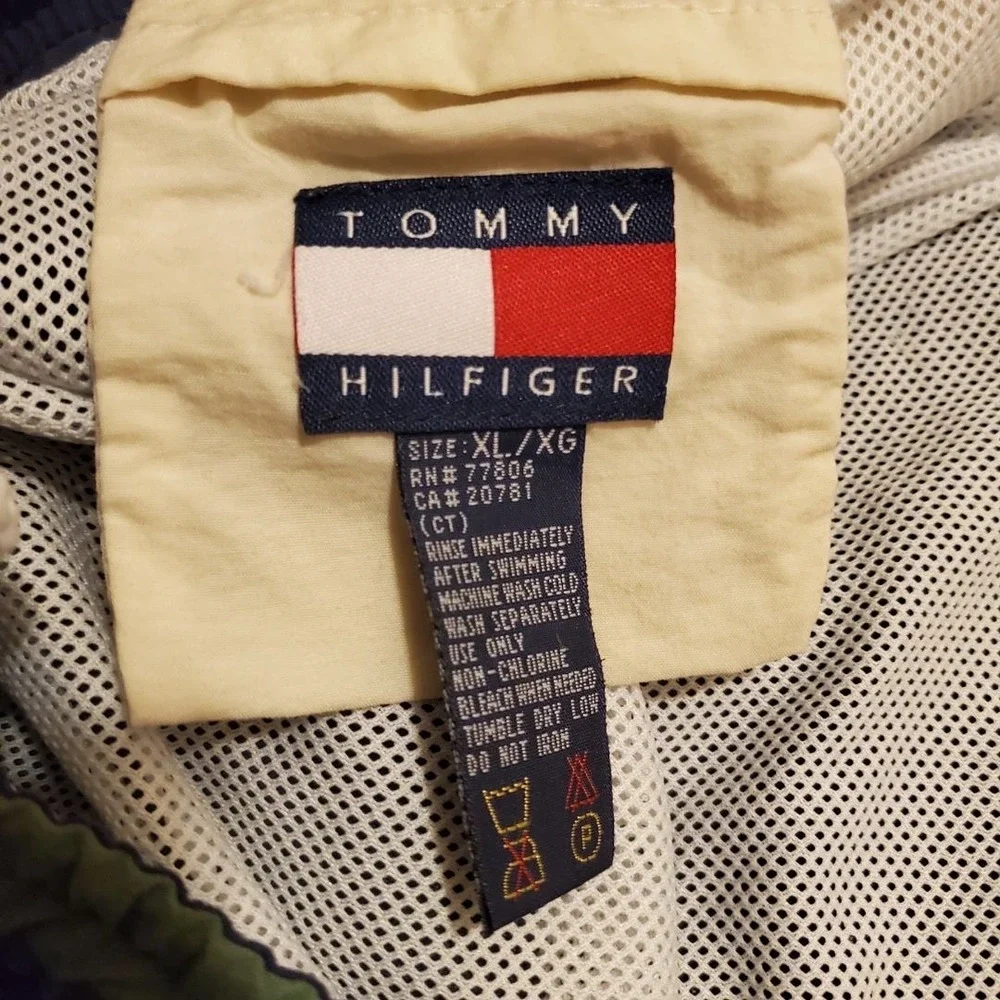 Vintage Tommy Hilfiger Sailing Shorts Men XL Navy Blue‎ TH 044 Swim Athletic